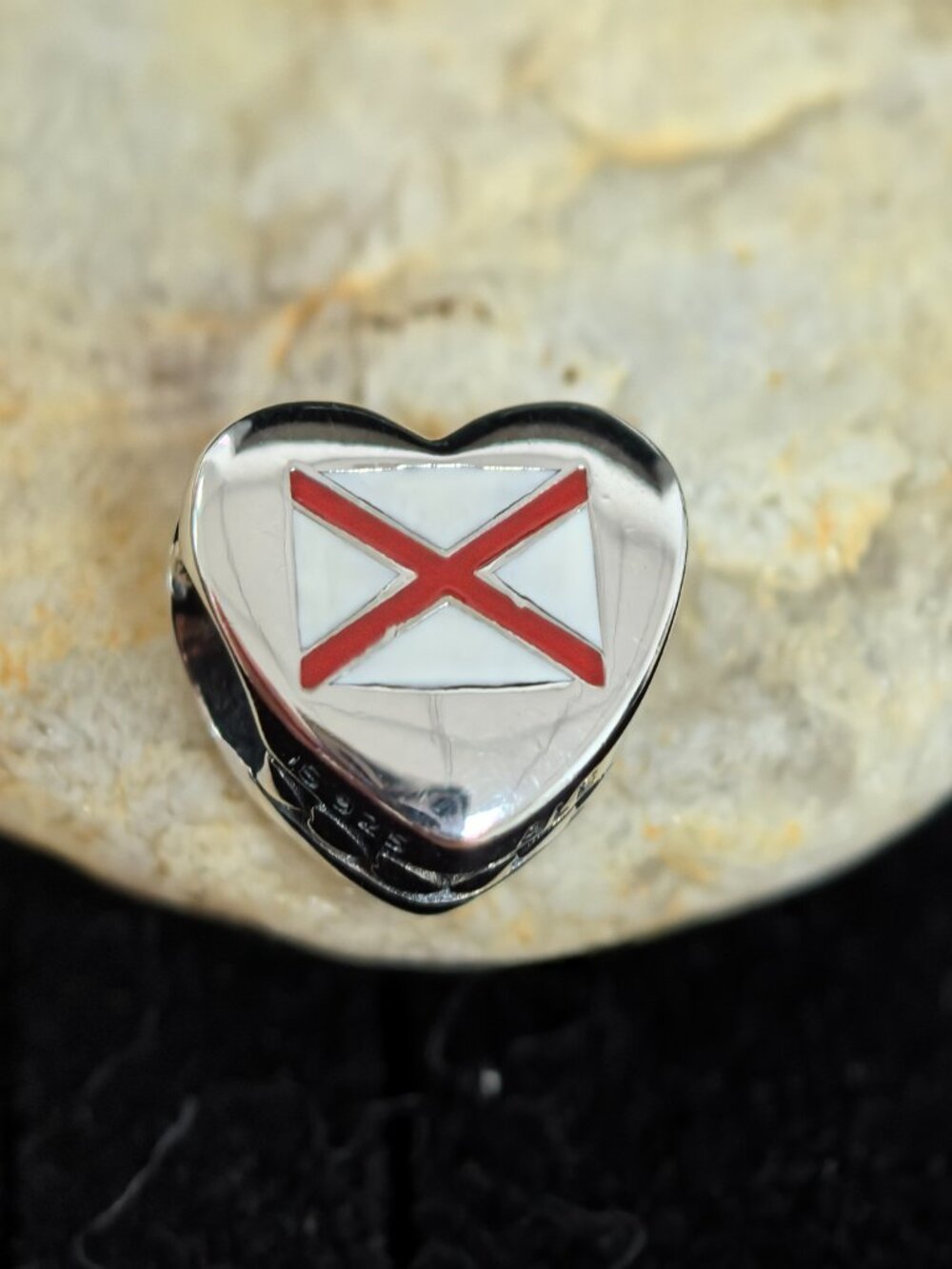 Pandora Alabama Exclusive Travel Heart Charm, S925 Silver Jewelry (Women's)